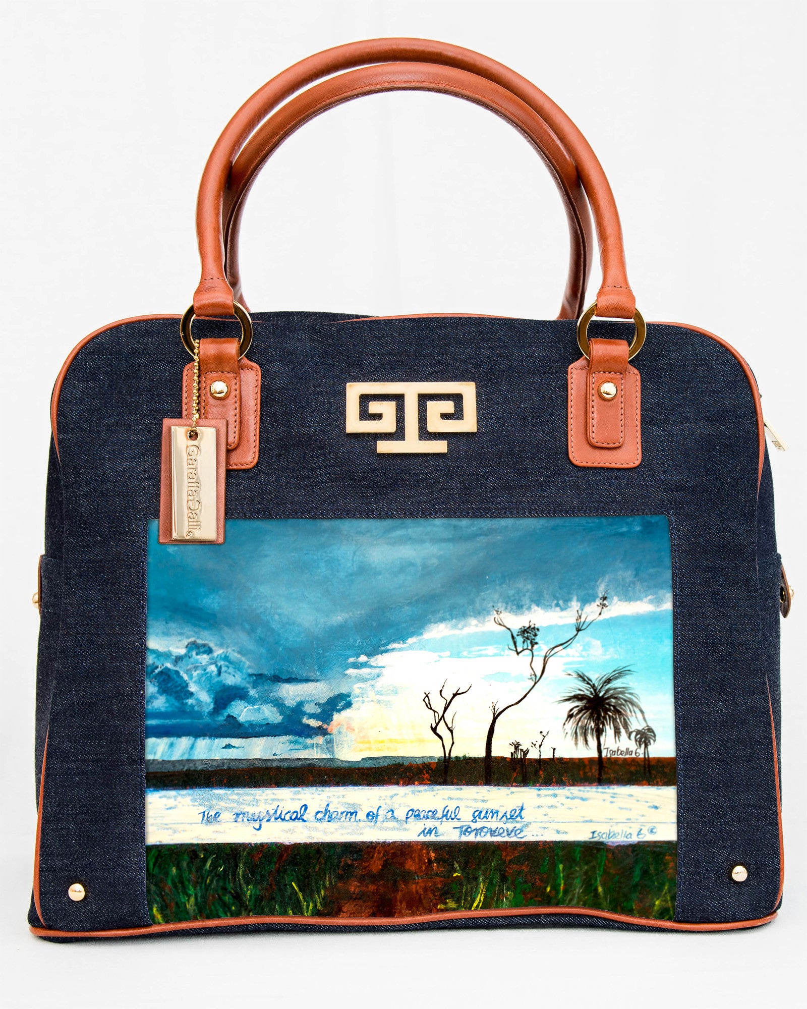 Mystical Sunset Art Satchel Handbag