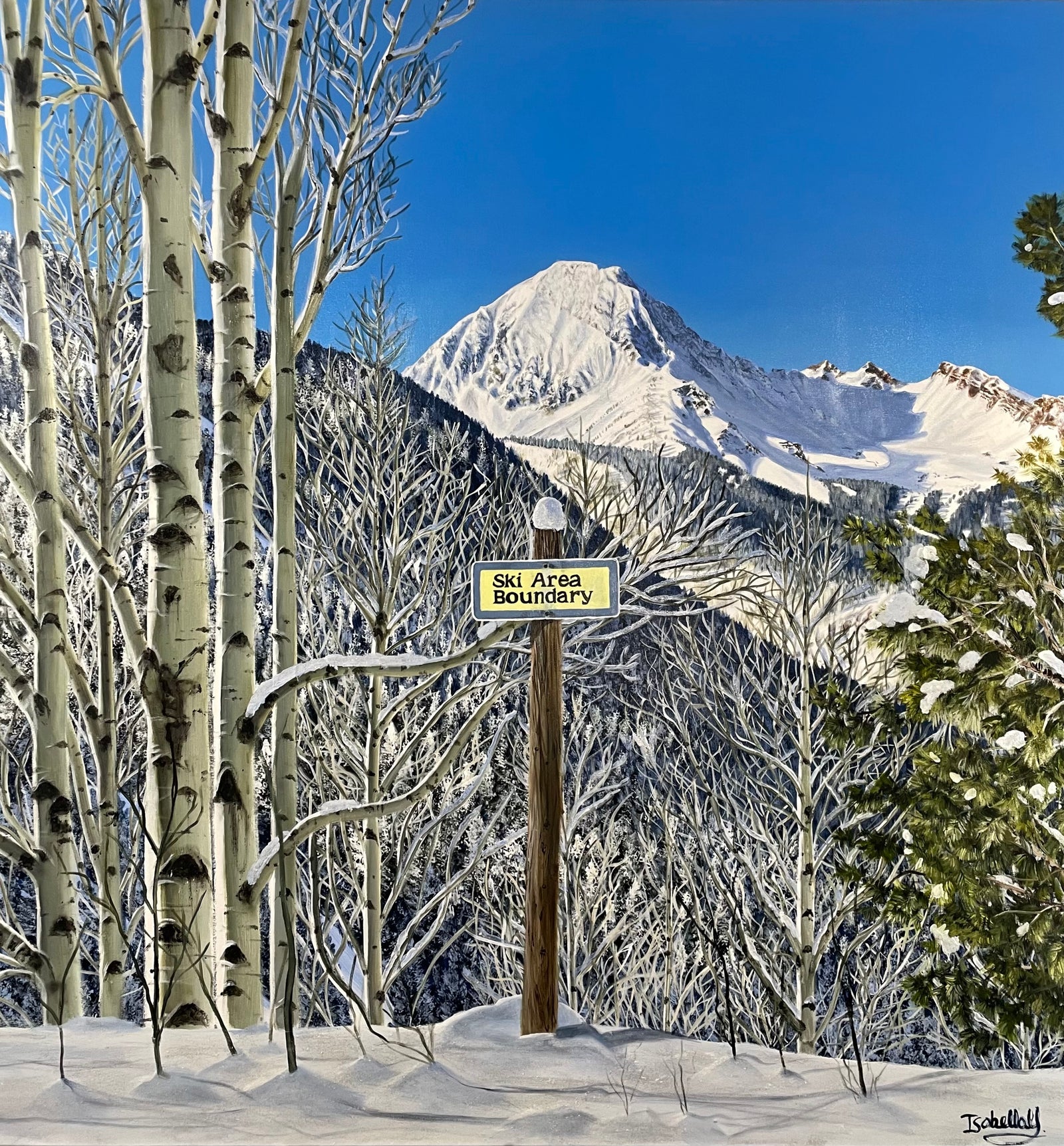 “Don’t Color Outside The Lines;  Podwrrhorn Ski Run Snowmass”