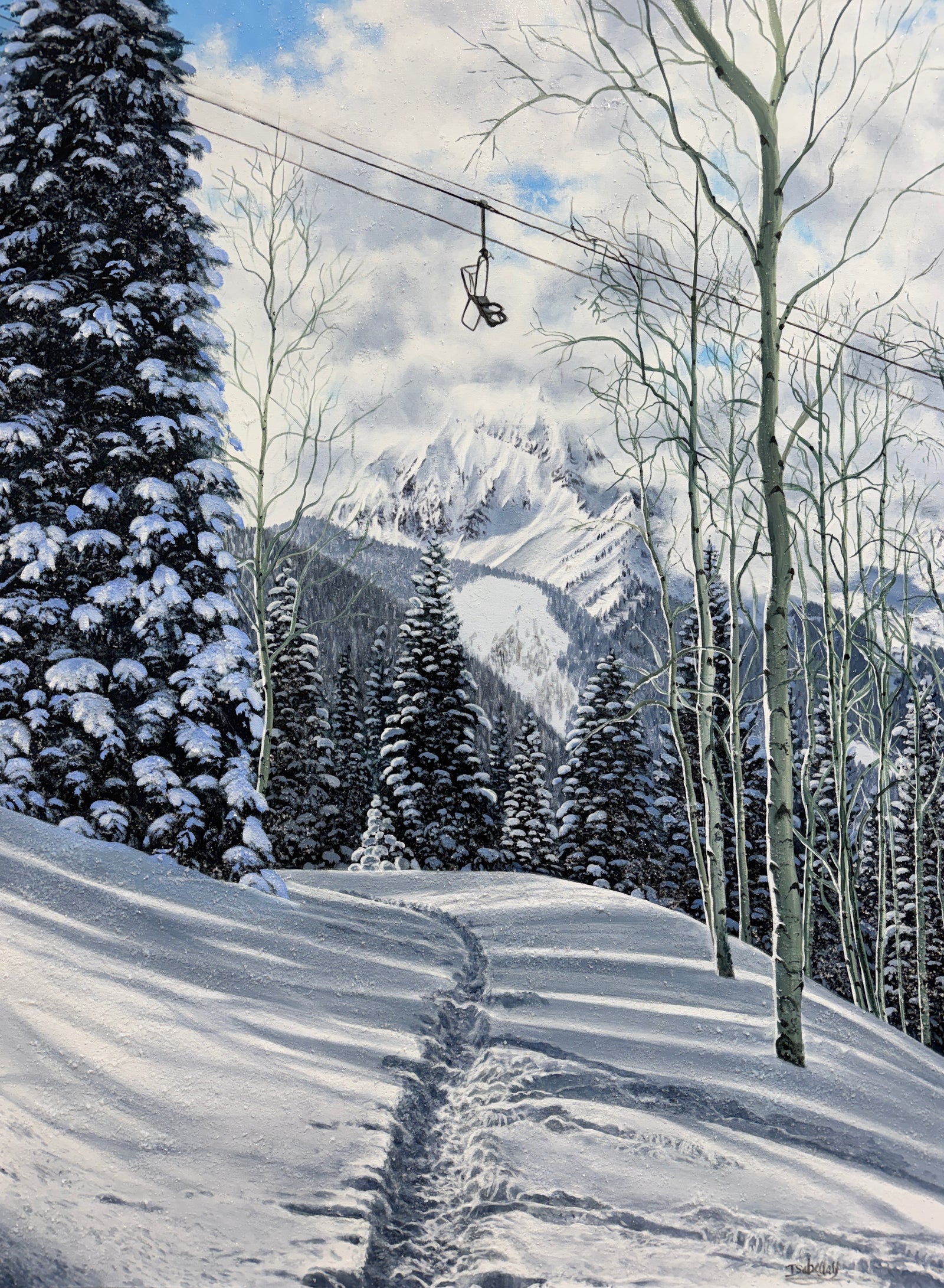 “The Last Chair Up; Campground Ski Run, Snowmass”