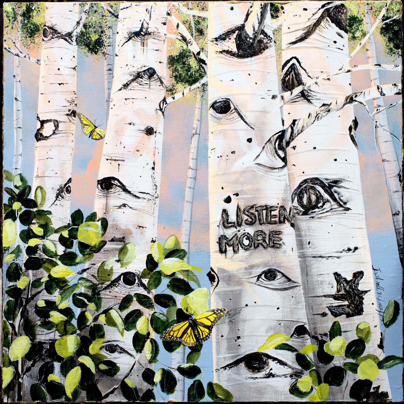 "Yellow Butterfly" Painting